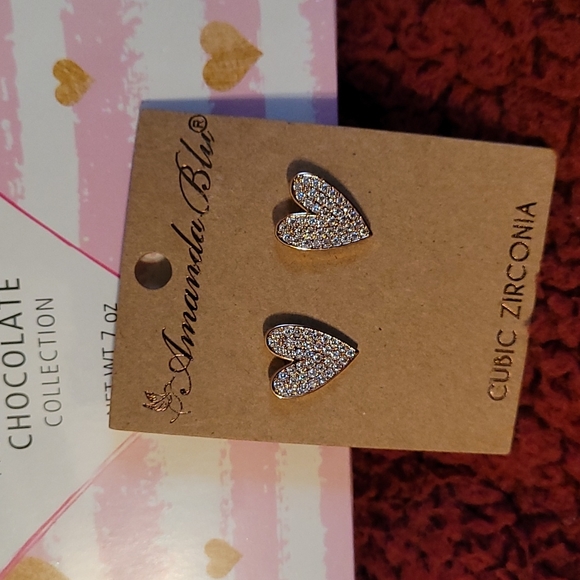 Amanda Blu Rosegold Oblong Heart earrings - Picture 2 of 2